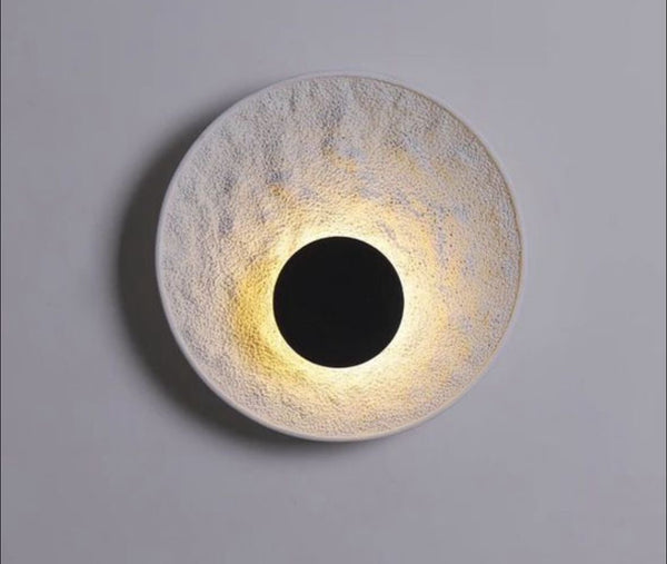Rocky resin wall light mounted on a wall