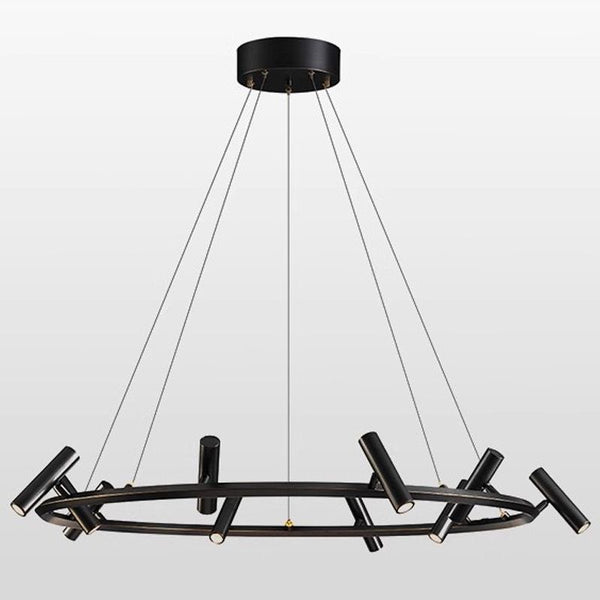 Nordique black round chandelier with adjustable heads