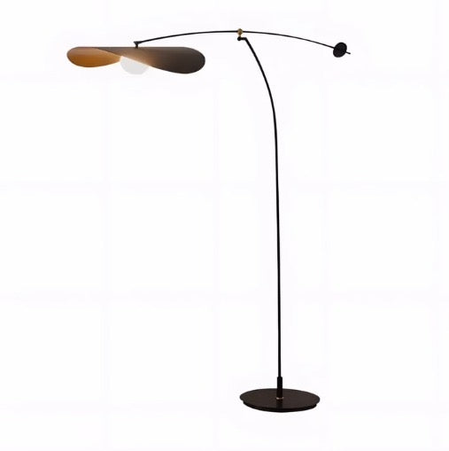 Alonso arc floor lamp with gold inner finish