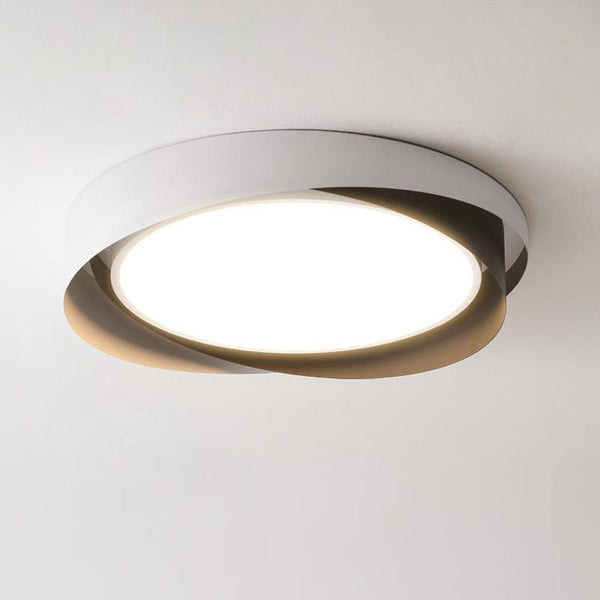 Geometry ceiling light illuminated in warm light