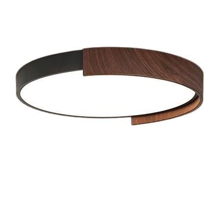 Luxe ceiling light in black and wood finish