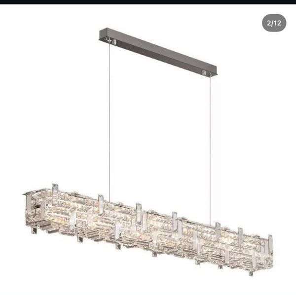 Recti Glass Plate Light, 150cm alloy pendant chandelier for dining rooms, photo 1 of 7