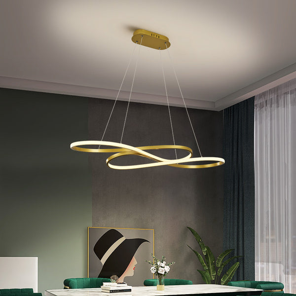 Note Pendant Light illuminated in a Nigerian bedroom