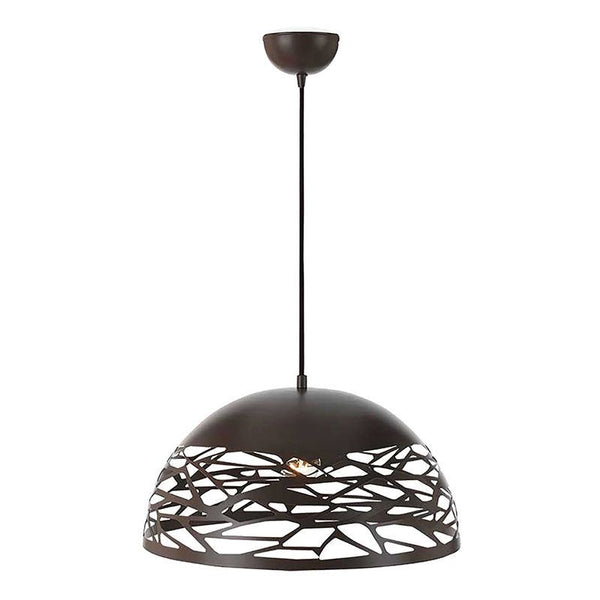 Dome Laser-Cut Pendant Light hanging in a Nigerian dining area