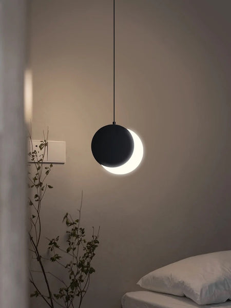 Close-up of Lunar Eclipse Pendant Light showing eclipse design detail
