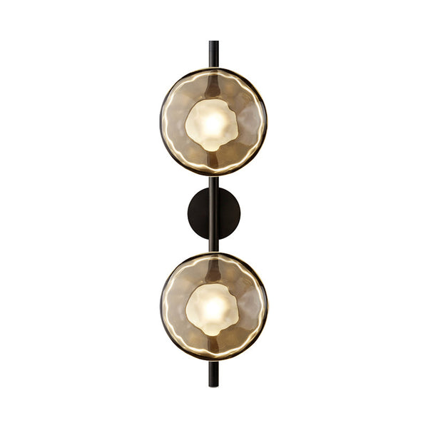 Ceto smokey glass wall light mounted on a wall