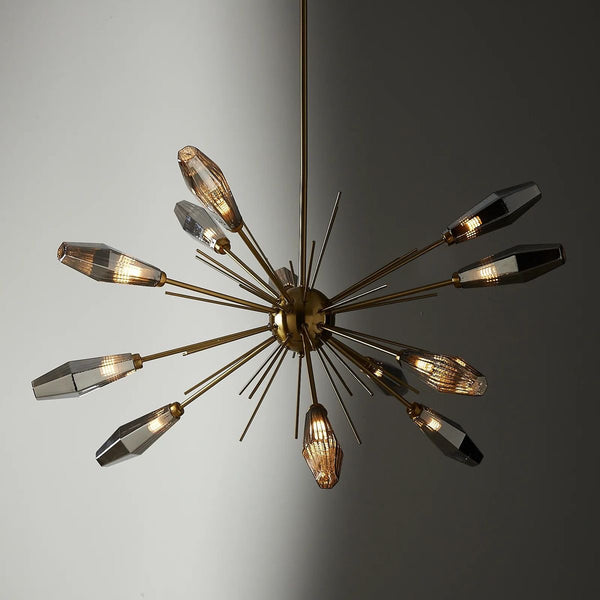 Dragonfly chandelier with smokey grey glass design