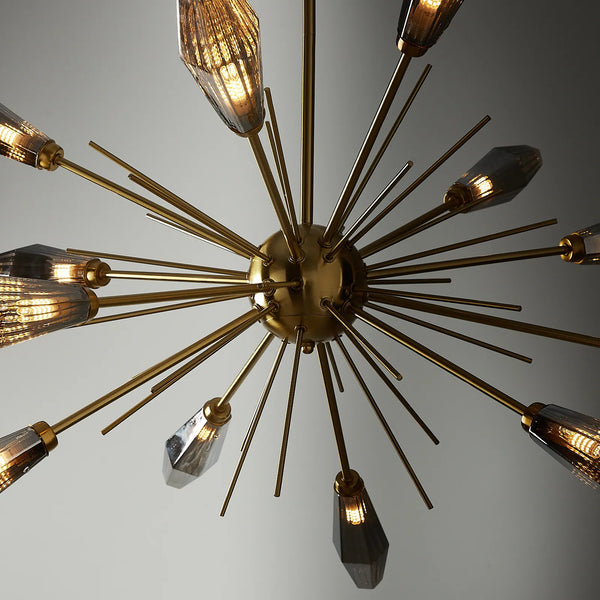 Dragonfly chandelier hanging above a dining table