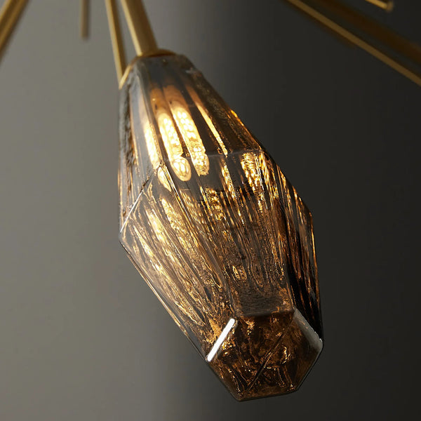 Dragonfly chandelier shown from a side angle