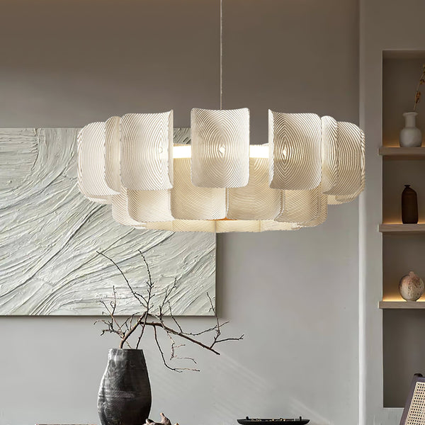 Vitre round chandelier hanging in a living room