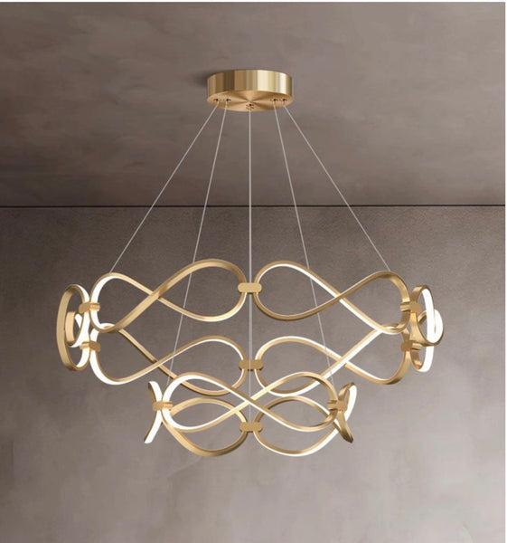 Elysian Loop gold light with flowing geometric curves