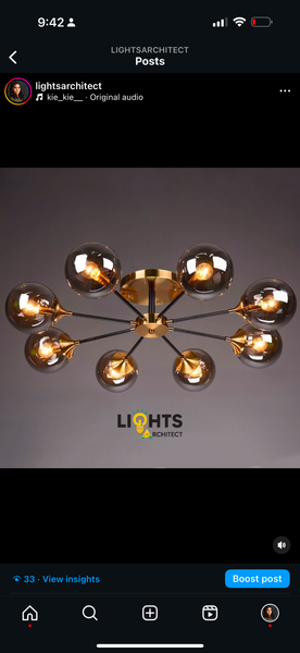 Molecular 8-Head Chandelier styled in a Nigerian hotel reception