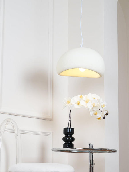Wabi-Sabi white resin chandeliers in three sizes