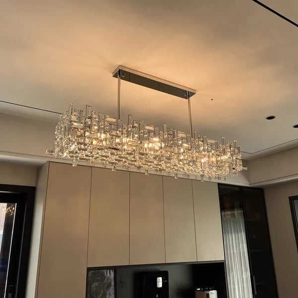 Lynn chandelier shown from a side angle