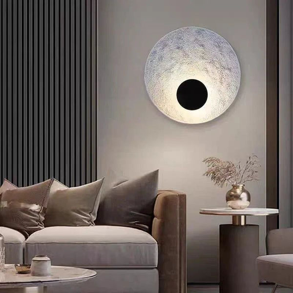 Rocky wall light illuminated, showing reflective texture