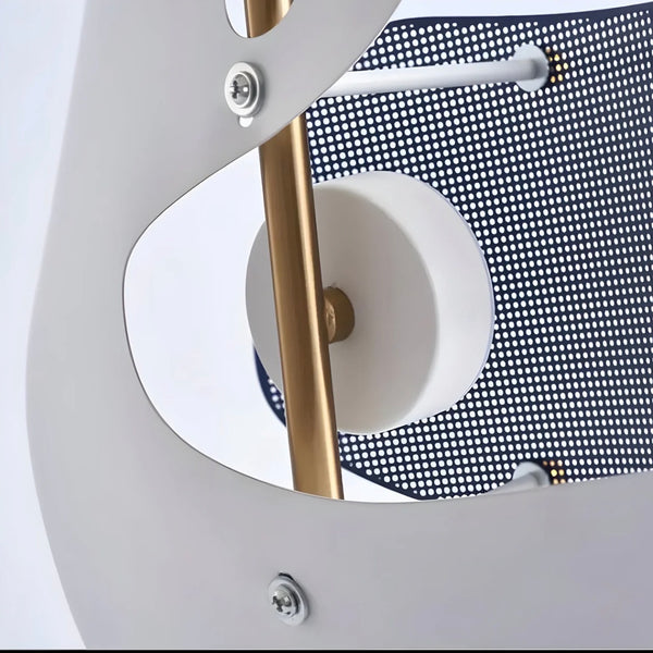 Close-up of Lume Noir lamp's sculptural form