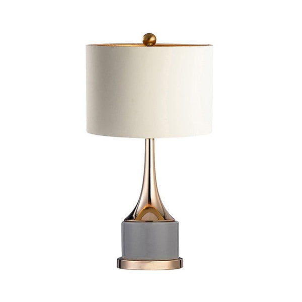 Close-up of Grey Top Table Lamp showing marble and aluminum detail
