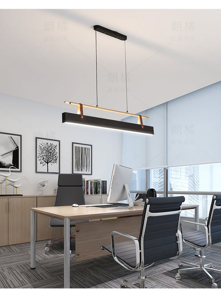 Close-up of Goose LED Suspension Light showing rectangular linear design
