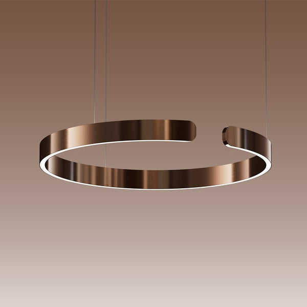 Close-up of Modern Web Chandelier showing rosegold finish