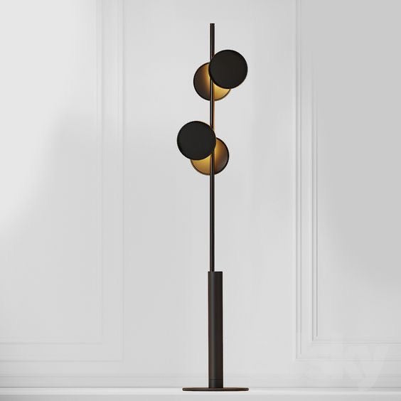 Light and Shadow Standing Lamp in black in a Nigerian living room