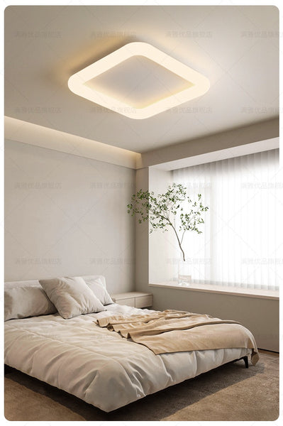 Close-up of Square Ring Ceiling Light showing acrylic ring detail