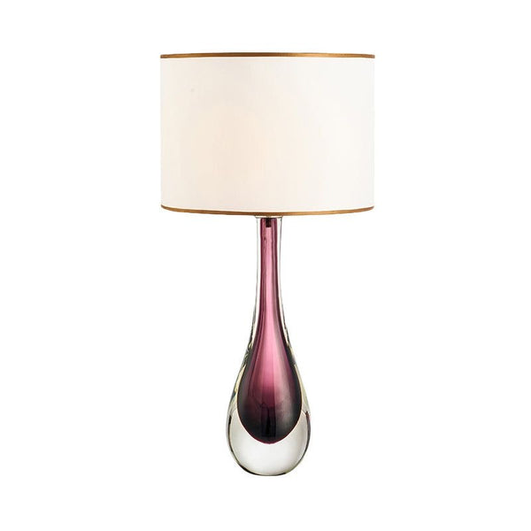 Aeria glass crystal table lamp on a bedside table