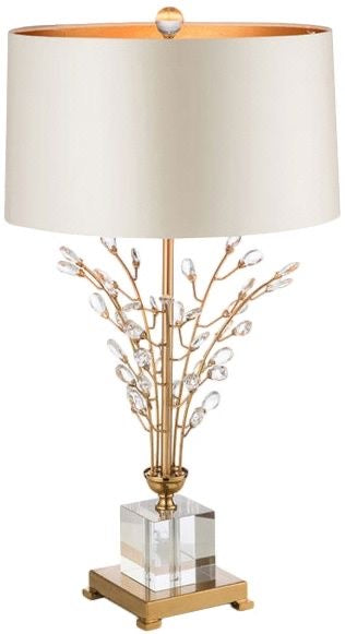 Close-up of Clara Crystal Table Lamp showing crystal detail