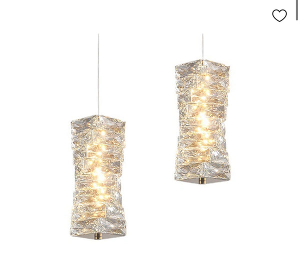 Spiral crystal droplight hanging with adjustable cable