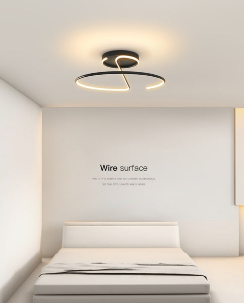 Close-up of Geometry ceiling light's aluminium and acrylic design