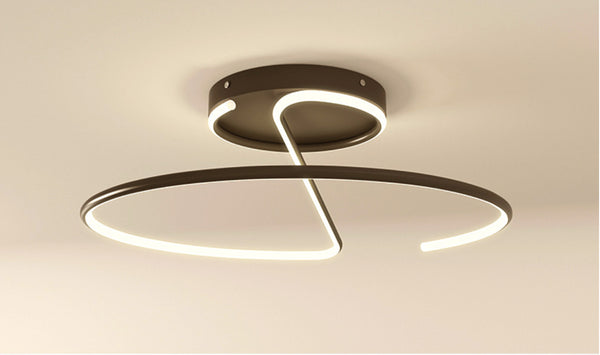 Geometry flush ceiling light in a modern living room