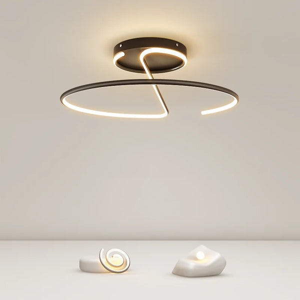 Geometry ceiling light mounted on a low ceiling