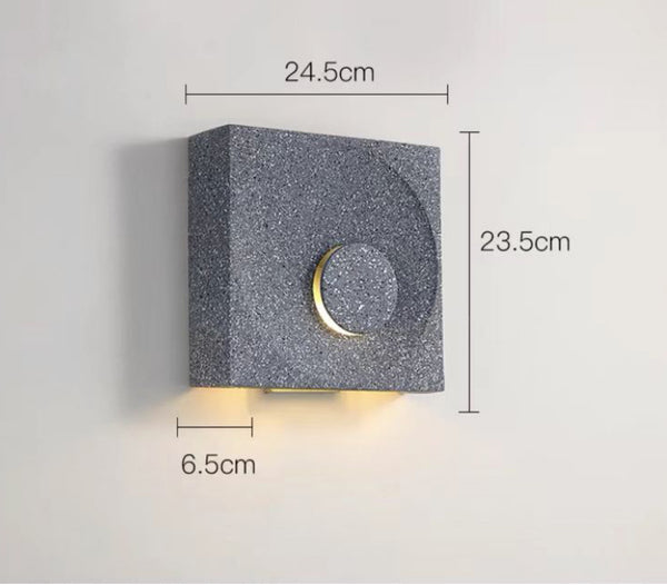 Cave stone wall light mounted on an indoor wall