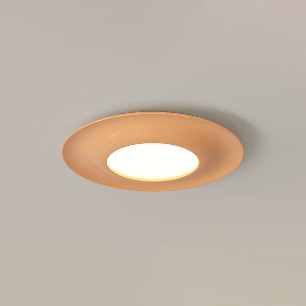 Macaron orange ceiling light mounted on a low ceiling