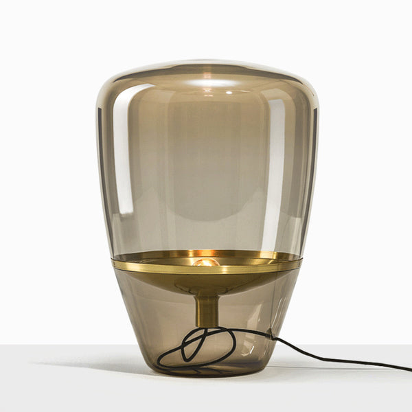 Brokis Balloon gold table lamp with hand-blown glass