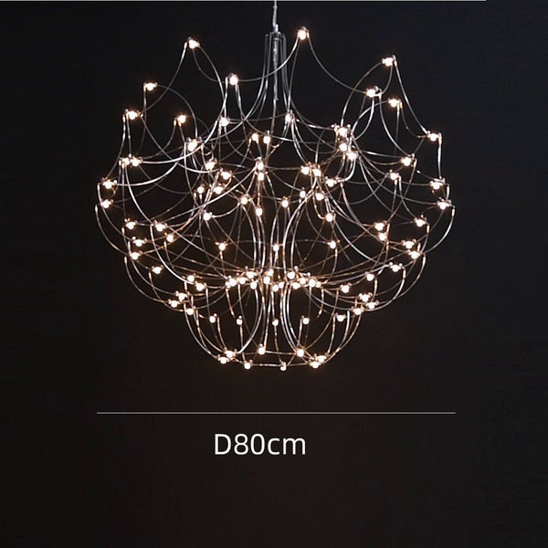 Silver Constellation chandelier in a dining area