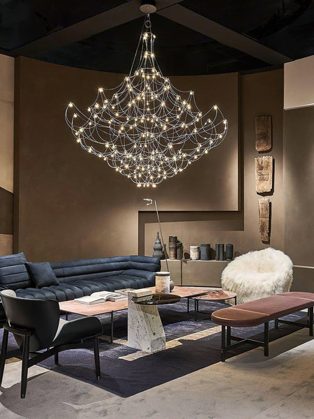 Silver Constellation crystal chandelier with elegant silver finish