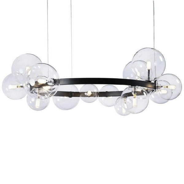 Close-up of Bubble Balls Nordic Chandelier showing glass bubble detail