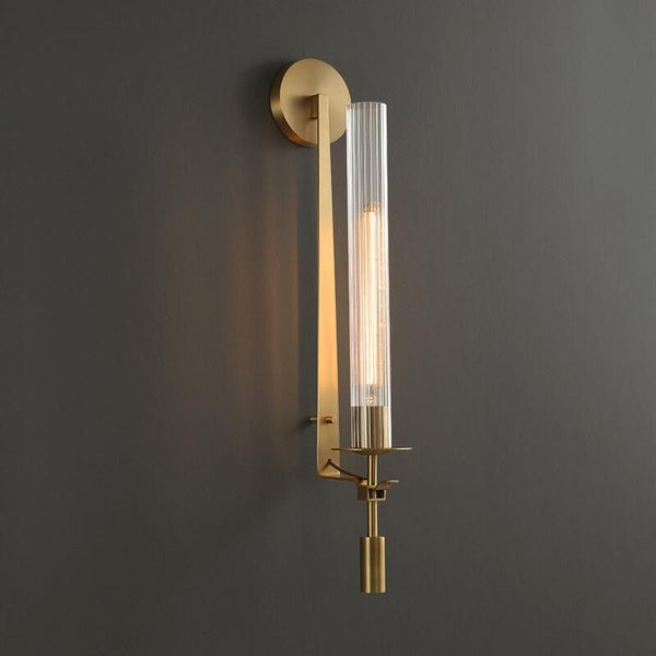 Brass vintage wall light mounted on a wall