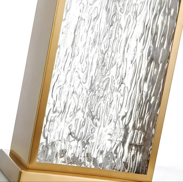 Frosted Pattern Table Lamp illuminated in a Nigerian living room