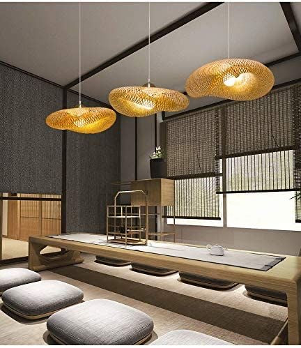 Rattan doughnut light shown from below
