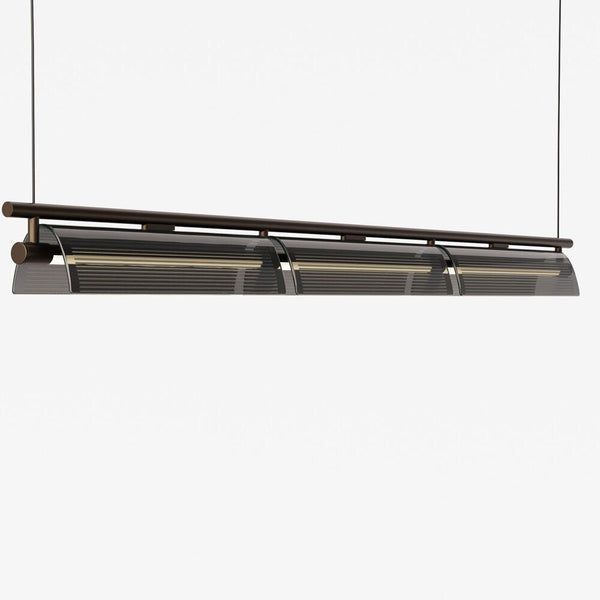 Drawns black suspension light with two-beam frame