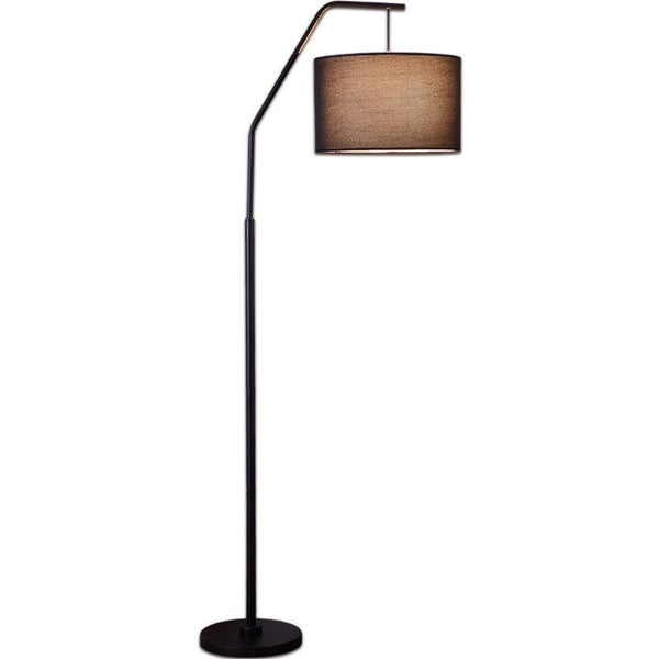 Black Fishing lamp standing in a living room