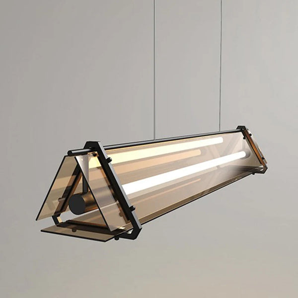 Pine Industrial glass suspension chandelier, 130cm, warm white, for living rooms, dining areas and kitchen islands, photo 4 of 5