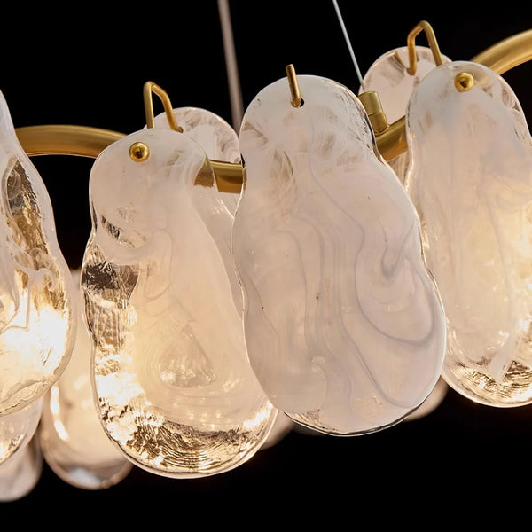 Cloud Glass Chandelier Long, 1200mm LED glass centrepiece for dining tables and tall spaces, photo 5 of 6