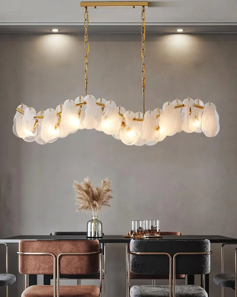 Cloud Glass Chandelier Long, 1200mm LED glass centrepiece for dining tables and tall spaces, photo 3 of 6