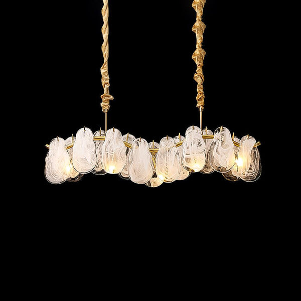 Cloud Glass Chandelier Long, 1200mm LED glass centrepiece for dining tables and tall spaces, photo 4 of 6