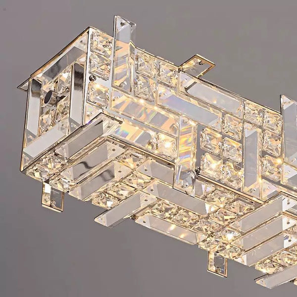 Recti Glass Plate Light, 150cm alloy pendant chandelier for dining rooms, photo 5 of 7