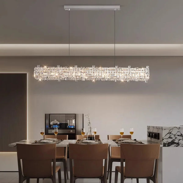 Recti Glass Plate Light, 150cm alloy pendant chandelier for dining rooms, photo 2 of 7