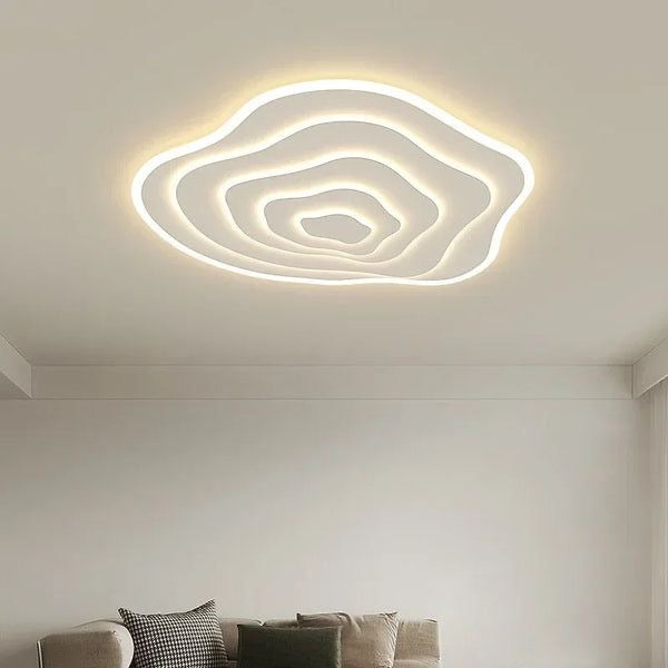 Spiral Modes white ceiling light mounted on ceiling