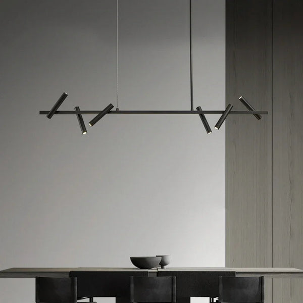 Nordique black suspension light with adjustable heads